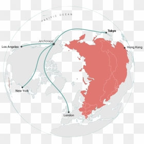 North Pole Map Vector , Png Download - Flight Path London Taipei, Transparent Png - north pole png