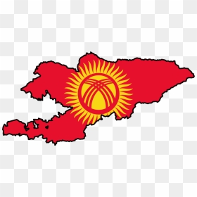 Kyrgyzstan Flag Map - Kyrgyzstan Flag, HD Png Download - south korea flag png
