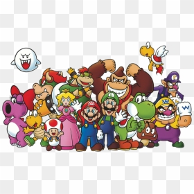 Nintendo Characters Png File - Super Mario Team, Transparent Png - nintendo characters png