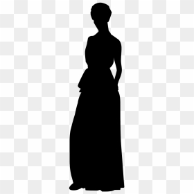 Woman In Dress Silhouette Png, Transparent Png - little girl silhouette png