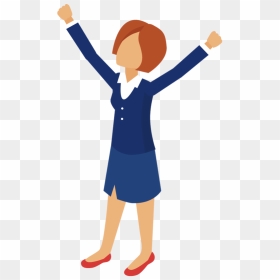 1dsp 20160201 Business - Transparent Cartoon Business Woman, HD Png Download - hands up png