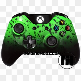 Fade Splatter Green Xbox One Controller - Xbox Controller Mockup Free, HD Png Download - xbox.png