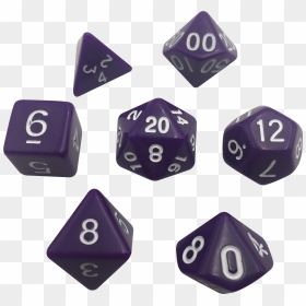 Purple With White Numbers Set Of 7 Polyhedral Rpg Dice - Dnd Dice Transparent Background, HD Png Download - 20 sided dice png