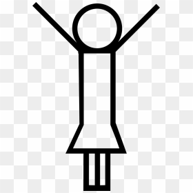 Girl With Hands Up - Standing Up Person Clipart, HD Png Download - hands up png