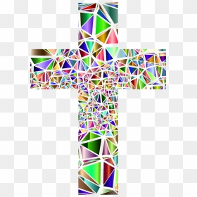 Stained Glass Clipart Catholic Cross - Easter Stained Glass Cross, HD Png Download - catholic cross png