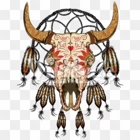 Dream Catcher Transparent Hd, HD Png Download - bull skull png