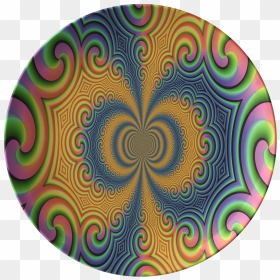 Retro Hippie Swirls Pattern Dinnerware Plate Or Plates - Darts, HD Png Download - swirl pattern png