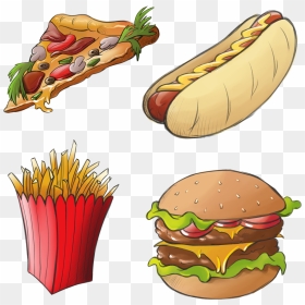 Food Junkfood Pizza Hotdog Frenchfries Hamburger Picnic - Hamburger, HD Png Download - hamburgers png