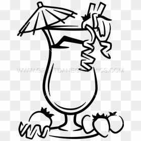 Download Tropical Drink Drawing Easy Clipart Black - Drinks Clipart Black And White, HD Png Download - tropical drink png
