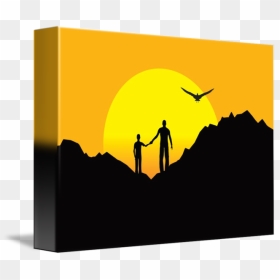 Father And Son Atop Rocky Formation At Sunset - Spitzkoppe, HD Png Download - father and son png