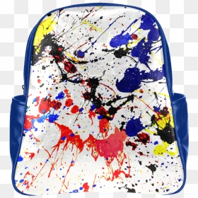 Blue & Red Paint Splatter Multi-pockets Backpack - Red Blue Black Paint Splatter Background, HD Png Download - blue splatter png