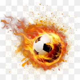 Football On Fire Png Download - Flaming Soccer Ball Png, Transparent Png - emoji fire png