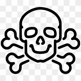 Danger Poison High Voltage Death Skull Jolly Roger - Skull And Bones Cartoons, HD Png Download - danger symbol skull png