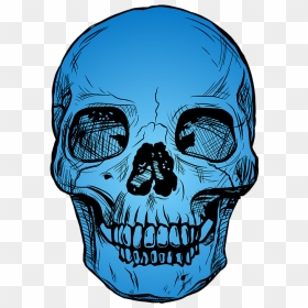 Blue Skull, HD Png Download - danger symbol skull png