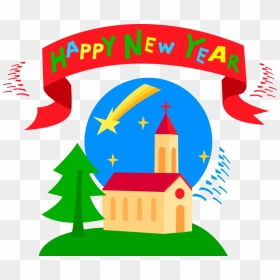 Vector Illustration Of Happy New Year Banner With Christian - Happy New Year, HD Png Download - happy new year banner png