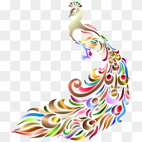 Chromatic Peacock No Background Clip Arts - Peacock Line Art, HD Png Download - peacock png hd