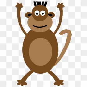 Hands Clipart Monkey - Monkey With Hand Up Transparent, HD Png Download - hands up png