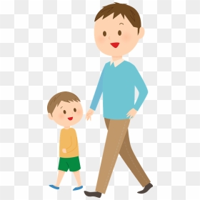 Father Son Walking Clipart - 歩く イラスト フリー, HD Png Download - father and son png