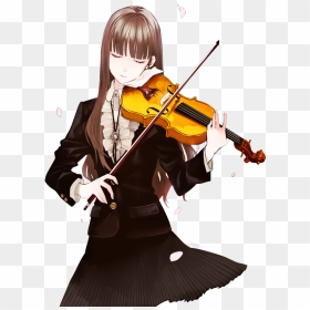 Chica Tocando Violin Anime Clipart , Png Download - Girl Playing The Violin Drawing, Transparent Png - fiddle png