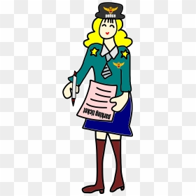 Police Officer Woman With A Parking Ticket Clip Arts - Get A Parking Ticket Cartoon, HD Png Download - police icon png