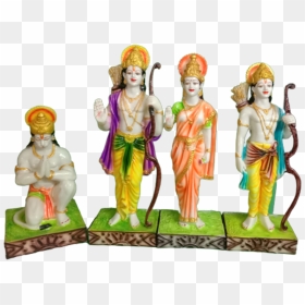 Sundar Large Ram Darbar Rama Laxman Sita Hanuman Statue - Figurine, HD Png Download - ram sita png