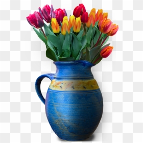 Krug Mit Blumen, HD Png Download - flower vase with flowers photography png