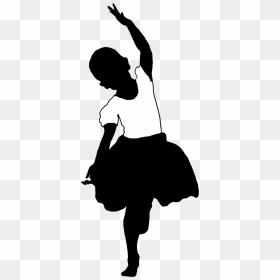 Dance Ballet Black And White Clipart Kid Graphic Free - Kids Dance Silhouettes Png, Transparent Png - black kid png