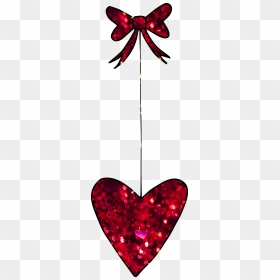 Red Glitter Hanging Heart - Heart, HD Png Download - red glitter png