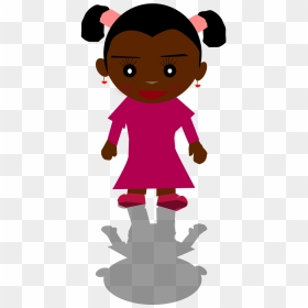 Girl And Her Shadow Clipart, HD Png Download - black kid png