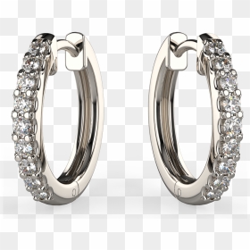 9k Or 18k Gold Diamond Hoop Earrings - Earrings, HD Png Download - hoop earrings png