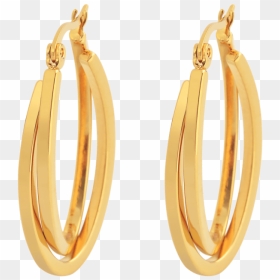 18k Gold-plated Oval Hoop Earrings , Png Download - Earrings, Transparent Png - hoop earrings png