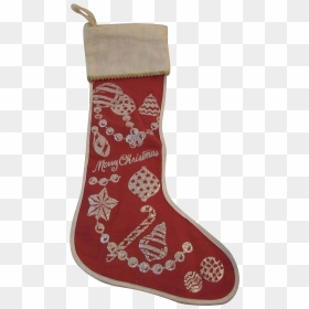 Christmas Stocking, HD Png Download - red glitter png
