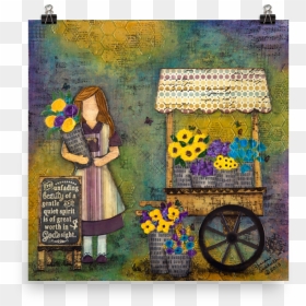 Girl Flower Cart Mockup Transparent Transparent - Craft, HD Png Download - swagat png