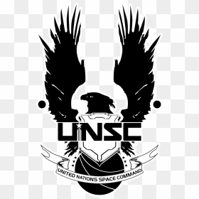 Unsc Phoenix Black Text - Halo Unsc Logo, HD Png Download - phoenix black and white png