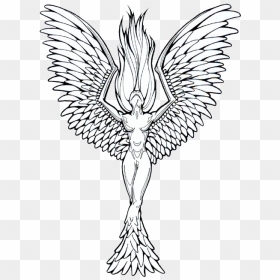 Tattoo Artist Phoenix Woman Femininity - Phoenix Tattoo Designs, HD Png Download - phoenix black and white png