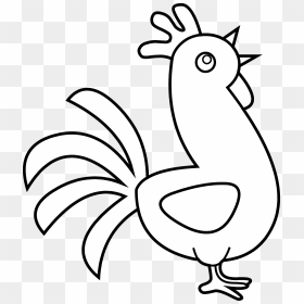 Cute Phoenix Clipart - Cartoon Rooster Black And White, HD Png Download - phoenix black and white png