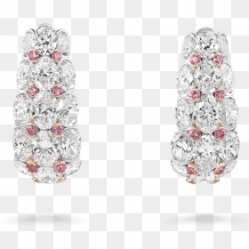 Pirouette Oval White And Pink Diamond Hoop Earrings - Ruby Earribg Png Wwwdavidmorris, Transparent Png - hoop earrings png