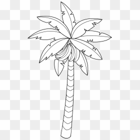 Library Of Banana Tree Svg Library Download Black And - Banana Tree Drawing Easy, HD Png Download - single banana tree plant png