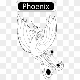 Line Art, HD Png Download - phoenix black and white png