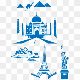 7 Wonders Of The World Vector, HD Png Download - taj mahal vector png