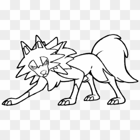 Rockruff Lineart Base - Lycanroc Dusk Form Drawing, HD Png Download - rockruff png