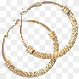 Mesh Hoops, HD Png Download - hoop earrings png