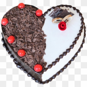 Heart Shaped Black Forest Cake , Png Download - Simple Black Forest Cake Designs, Transparent Png - black forest cake png