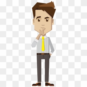 Cartoon Businessman Thinking - Person Thinking Png Cartoon, Transparent Png - man thinking clipart png