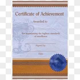 Certificate Of Achievement Template - Portable Network Graphics, HD Png Download - achievement png