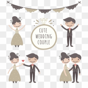 Wedding Couple Marriage Drawing Bridegroom - Funny Groom And Bride Png, Transparent Png - wedding couple icon png
