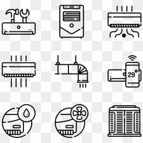 Heat Vector Air - Free Data Processing Icons, HD Png Download - air conditioner icon png