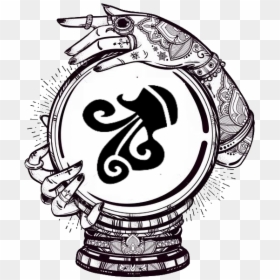 Gypsy Crystal Ball Tattoo, HD Png Download - aquarius symbol png