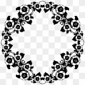 Flowers Png Black And Whites, Transparent Png - circle designs png