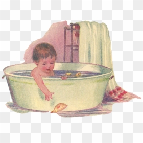 Vintage Bath Clip Art, HD Png Download - bath tub png
